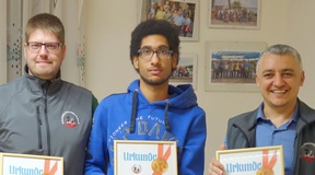 Die Geehrten: M.Bullert, P.Wange und K. Mestan